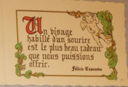 Petit Calendrier  De Poche 1980 Dicton Citation Un Visage Habillé D'un Sourire ...Félicie Casanova - Small : 1971-80