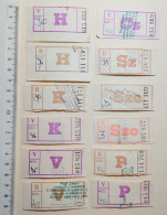 Hungary Trolleybus Single Ticket , Old Used Billet - 12 Different - Europe