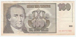 100 Dinara - 1996 - Yugoslavia - Dositej Obradović - Hopovo Monastery - Joegoslavië