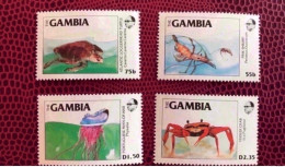 GAMBIE 1984 4 V Neuf MNH ** YT 528 529 530 531 Turtle Crab Marine Life Tortue THE GAMBIA - Meereswelt