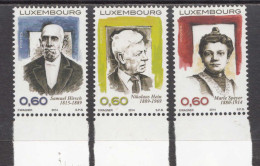 2014 Luxembourg Famous People Complete Set Of 3  MNH @ BELOW FACE VALUE - Ungebraucht