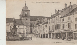 Saint Die  88 Carte Circulée  La Place Jules Ferry  Le Monument Attelage Caleche Et Magasins Alimentaire Et Café Tabac - Saint Die