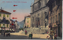 Bellinzona Piazza Della Collegiata, Voyagée 1922 - Bellinzone