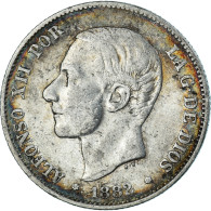 Monnaie, Espagne, Alfonso XII, 2 Pesetas, 1882, Madrid, TB+, Argent, KM:678.2 - Erstausgaben