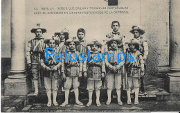 225996 SPAIN ESPAÑA SEVILLA COSTUMES CHILDREN BAILAN Y TOCAN CASTAÑUELAS EN A CATEDRAL POSTAL POSTCARD - Andere & Zonder Classificatie