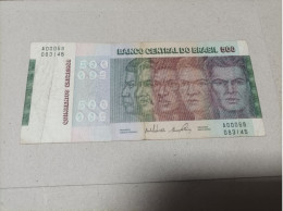 Billete Brasil 100 Cruzeiros, Conmemorativo, Nº Bajisimo, Serie A00068 - Brasile