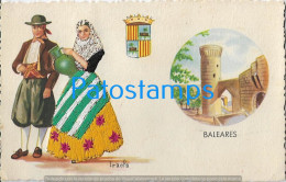 226002 SPAIN ESPAÑA BALEARES ART ARTE EMBROIDERED HERALDRY COSTUMES COUPLE & MULTI VIEW  POSTAL POSTCARD - Andere & Zonder Classificatie