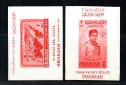 Sharjah (UAE) 1964 Sheet Girl/boyscouts Stamps (Michel Block 7+9) Nice MNH - Schardscha