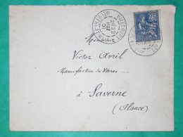 N°118 MOUCHON LETTRE VILLERUPT MEURTHE ET MOSELLE POUR SAVERNE ALSACE 1901 LETTRE COVER FRANCE - 1900-02 Mouchon