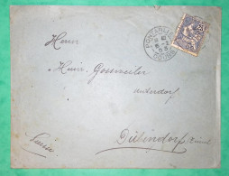 N°127 MOUCHON RETOUCHE LETTRE PONTARLIER DOUBS POUR DÜBENDORF SUISSE 1903 LETTRE COVER FRANCE - 1900-02 Mouchon