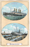 AK Bremerhaven, Schiffe Auf Hoher See Und Im Hafen Um 1920 - Bremerhaven