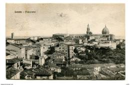 Loreto - Cartolina Panoramica Con Velivolo In Volo - Marcophilie (Avions)