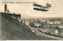 Vittorio Veneto - Cartolina Dal Colle Di San Martino Con Veivolo - Marcofilie (Luchtvaart)