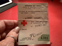Le Centre De Transfusion Réanimation De L'Armée Jean Julliard » Remercie MINISTÈRE DES ARMEES CENTRE DE TRANSFUSION RÉAN - 1950 - ...