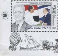 President Jimmy Carter, Begin Of Israel And Sadat Of Egypt During Camp David Accord, Judaica, Nobel Prize, MNH Dominica - Guidaismo