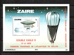 Zaire 1978 Sheet Aviation/Zeppelin/Double Eagle Stamps (Michel Block 22) Nice MNH - Neufs