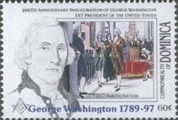 George Washington, First Inauguration, Fredericksburg Lodge, Freemasonry, Masonic, American Revolution, MNH Dominica - Massoneria