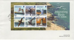 Alderney 2003 FDC Sc 214a Terns, Skuas, Shearwaters Birds Sheet Of 6 - Alderney