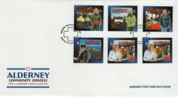 Alderney 2002 FDC Sc 196-201 Emergency Medical Workers Community Services Part II - Alderney