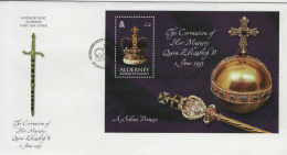 Alderney 2003 FDC Sc 202 2pd Crown QEII Coronation 50th Ann Sheet - Alderney