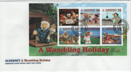 Alderney 2000 FDC Sc 153a The Womblies On Holiday Sheet Of 6 - Alderney