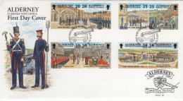 Alderney 1999 FDC Sc 134-141 Garrison Island Part III Set Of 4 Pairs - Alderney