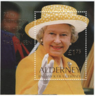 Alderney 2001 MNH Sc 163 1pd75p QEII 75th Birthday Sheet - Alderney