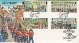 Alderney 1998 FDC Sc 119-126 Garrison Island Part II Set Of 4 Pairs - Alderney