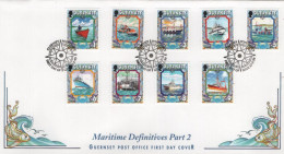 Guernsey 1998-2000 FDC Sc 640-648 Boats Maritime Definitives - Guernsey