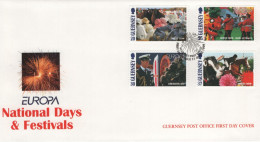 Guernsey 1998 FDC Sc 636-639 National Holidays, Festivals EUROPA - Guernsey