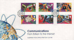 Guernsey 1997 FDC Sc 597-602 Communications From Edison To Internet - Guernsey