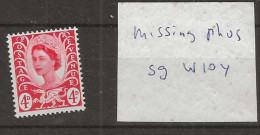 1969 MNH Wales SG W-10y Phosphor Omitted . - Varietà, Errori & Curiosità