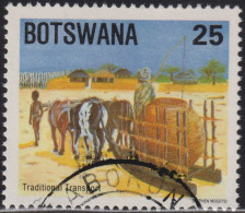 1984 Botswana ° Mi:BW 342, Sn:BW 346, Yt:BW 494, Sg:BW 559, Sled, Schlitten, Traditional Transport, Kühe - Botswana (1966-...)