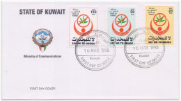 Say No To Drugs, Fight Against Drugs Abuse, Syringe, Disease, Red Crescent, Health, Medical, Kuwait 1998 FDC - Droga