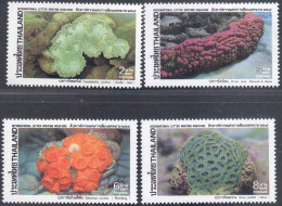 Thailand 1992 Coral -sealife - 4 Values MNH Catalaphylia, Potites Lutea, Tubastraeae Coccinea, Favla Pallida - Marine Life