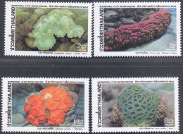 Thailand 1992 Coral -sealife - 4 Values MNH Catalaphylia, Potites Lutea, Tubastraeae Coccinea, Favla Pallida - Meereswelt