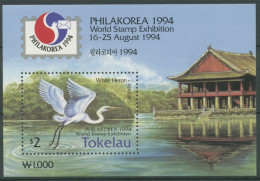 Tokelau 1994 PHILAKOREA Vogel Silberreiher Block 3 Postfrisch (C26834) - Tokelau