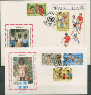 Anguilla 1981 35 Jahre UNICEF Spielende Kinder Block 39, 446/49 FDC (X62064) - Anguilla (1968-...)