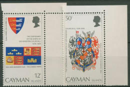 Cayman Islands 1974 Winston Churchill Wappen 347/48 Ecke Postfrisch - Cayman (Isole)