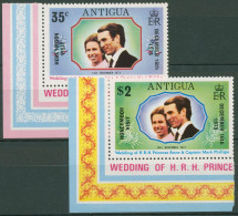 Antigua 1973 Prinzessin Anne Hochzeitsreise 312/13 Ecke Postfrisch - 1960-1981 Interne Autonomie