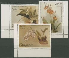 Guyana 1987 Orchideen "Reichenbachia" Dienstmarken 61/63 Ecke Postfrisch - Guyana (1966-...)