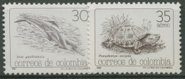 Kolumbien 1987 Freimarken Natur Tiere Delphin Schildkröte 1714/15 Postfrisch - Colombie