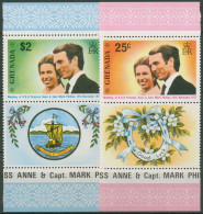 Grenada 1973 Hochzeit Prinzessin Anne & Mark Phillips 551/52 Zf Postfrisch - Grenada (1974-...)