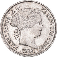 Monnaie, Espagne, Isabel II, 40 Centimos, 1866, Madrid, TTB+, Argent, KM:628.2 - Primi Conii