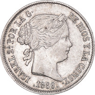 Monnaie, Espagne, Isabel II, 40 Centimos, 1866, Madrid, TTB+, Argent, KM:628.2 - Premières Frappes