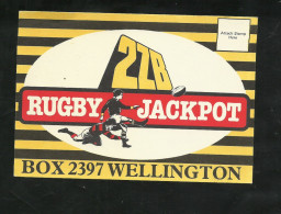 Nouvelle Zélande Carte Postale Pour Rugby Jackpot 2ZB Wellington Concours De Pronostics Neuve TB Voir Scan Soldé ! ! ! - Rugby