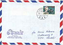 Greenland Air Mail Cover Sent To Denmark Godthab 30-7-1985 Single Franked - Cartas & Documentos