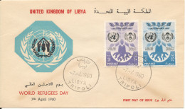 Libya FDC 7-4-1960 World Refugee Year Complete Set With Cachet - Libië