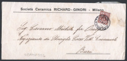 PIEGO COMMERCIALE - RICHARD GINORI CON SEDE A MILANO MA SPEDITO DA COLONNATA DI SESTO FIORENTINO NEL 1914 (STAMP352) - Italië