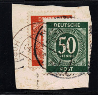 Germany Amerincan British And Russian Occupation Two Stamps Double Used DUE ? Look Golzheim - Afgestempeld